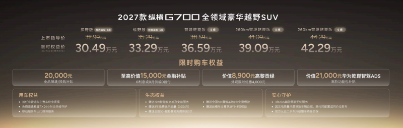 每一镜皆新境！纵横品牌之夜圆满落幕，2027款纵横G700限时权益价30.49万起